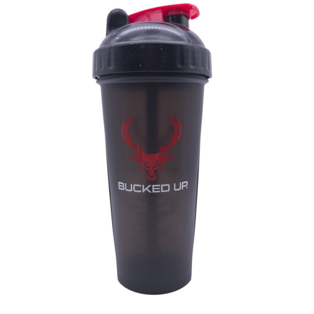 Bucked Up Perfect Shaker Bottle, 28oz, BPA-Free, 28 Ounces, Black/Red